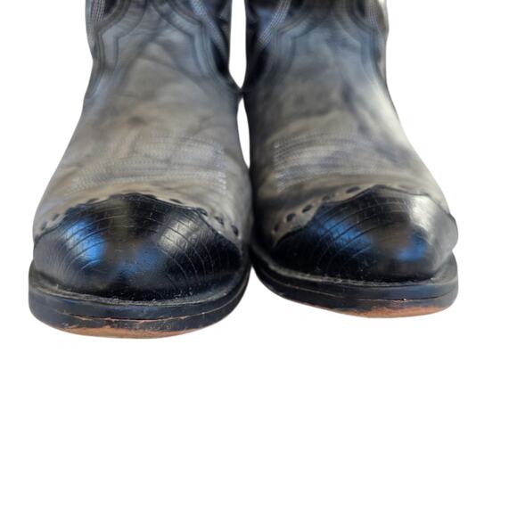 Laredo Western Cowboy Boots Mens 9D Black Gray Leather Pointed Toe main image 8